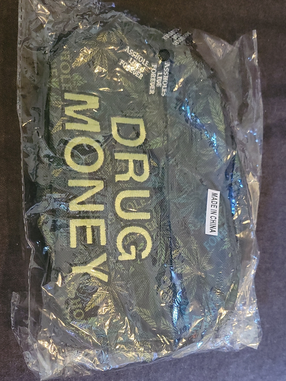 Assholes Live Forever Drug Money Fanny Pack Black & Yellow